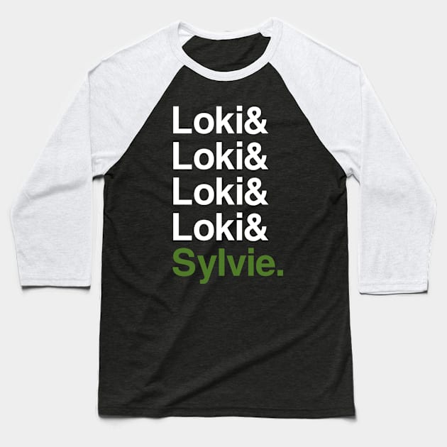 Loki & Sylvie Variants (dark) Baseball T-Shirt by fiddleandtwitch